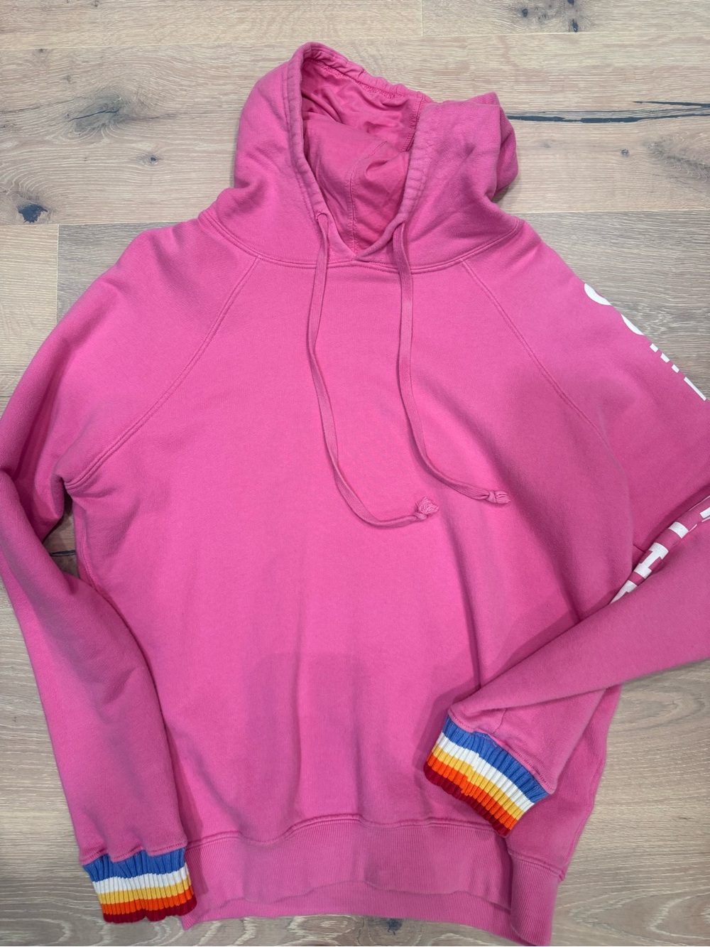 Spiritual Gangster Women's Sweatshirt with Rainbow Cuff Details